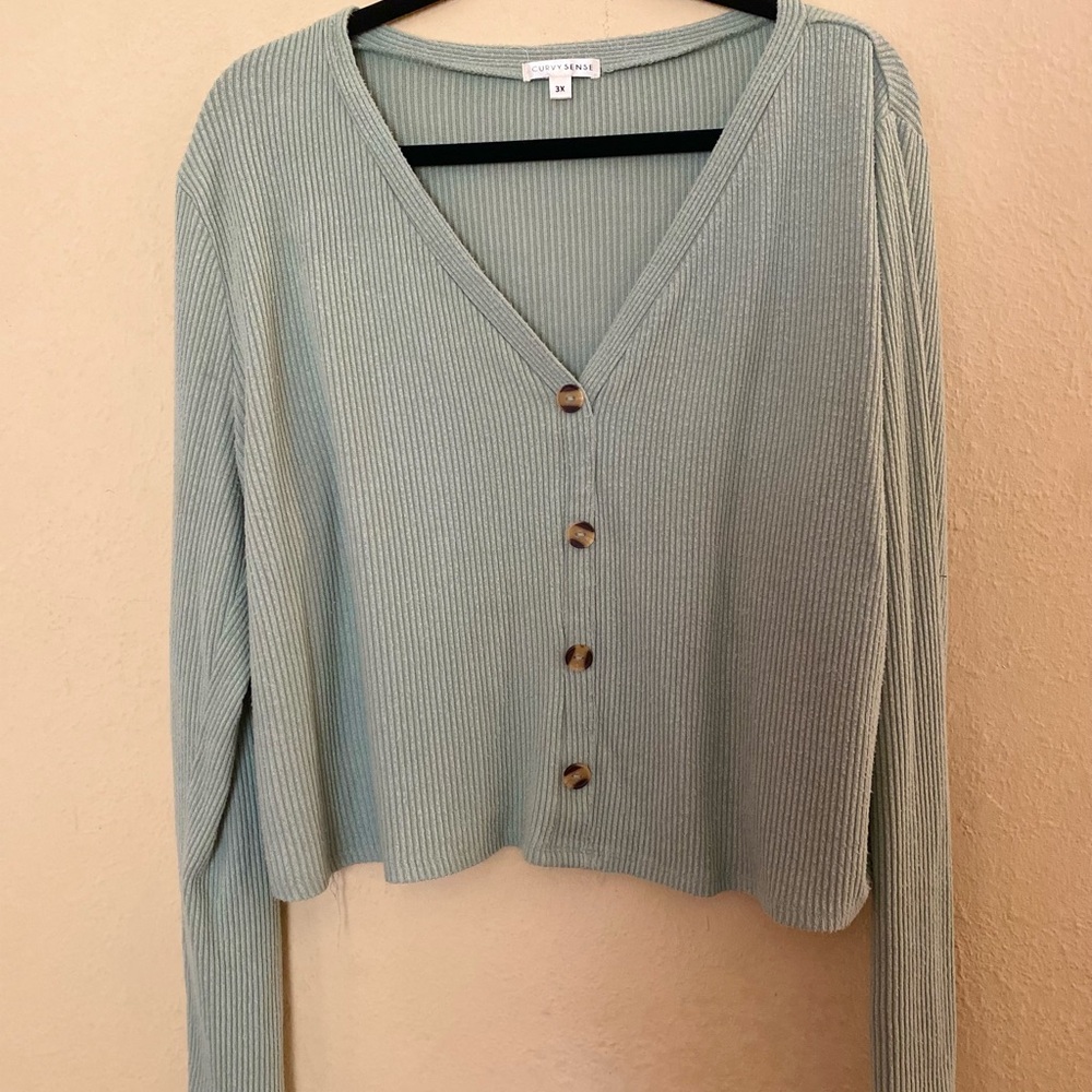 Mint Green V-Neck Sweater
